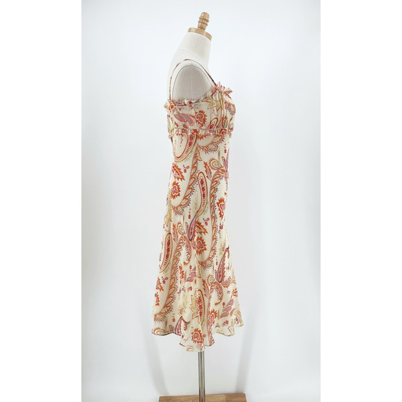 VTG Y2K 90s Express Silk Babydoll Slip Midi Dress 7/8 Coquette Fairy Whimsy - Picture 4 of 10